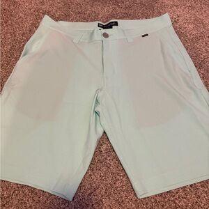 Travis Mathew Light Blue Flat Front Performance Shorts
